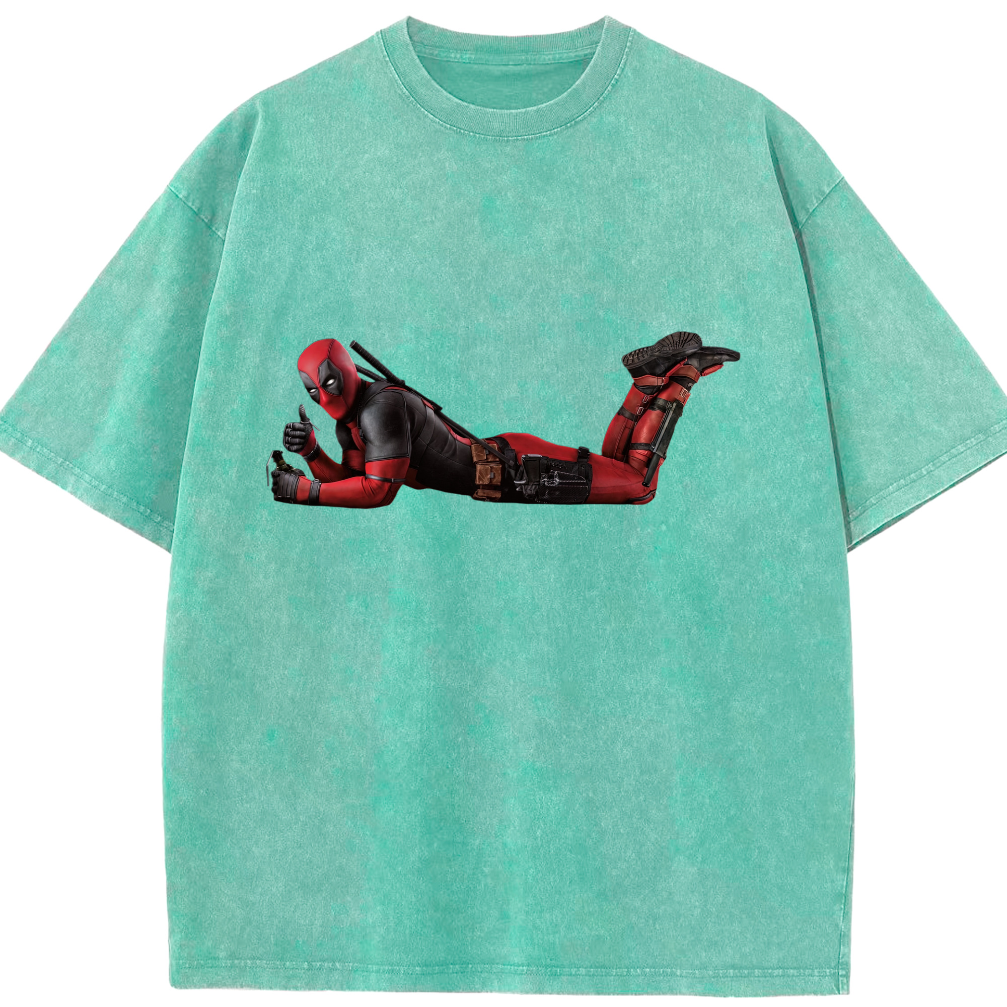 （画像用） Deadpool デッドプール 綿100% ヴィンテージ風 半袖Tシャツ（フロントプリント）
